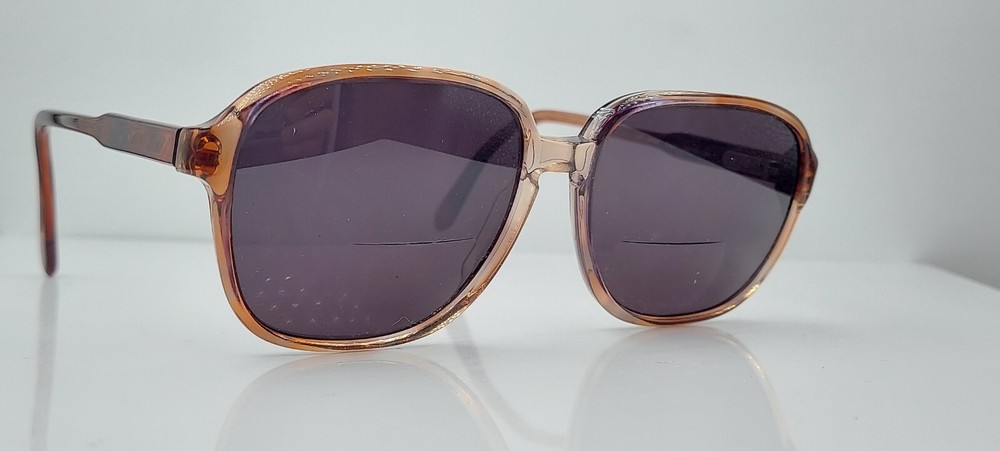 Vintage Luxoticca Brown Horn-Rimmed Oval Sunglass Frames Made in Italy