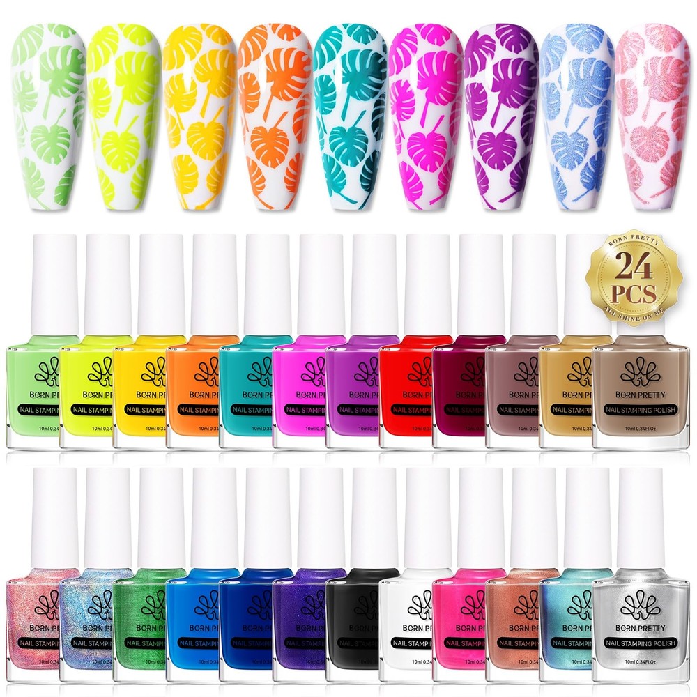 Nail Art Stamping Polish Holographic Chameleon Effect Fingernail Stamp Polish...