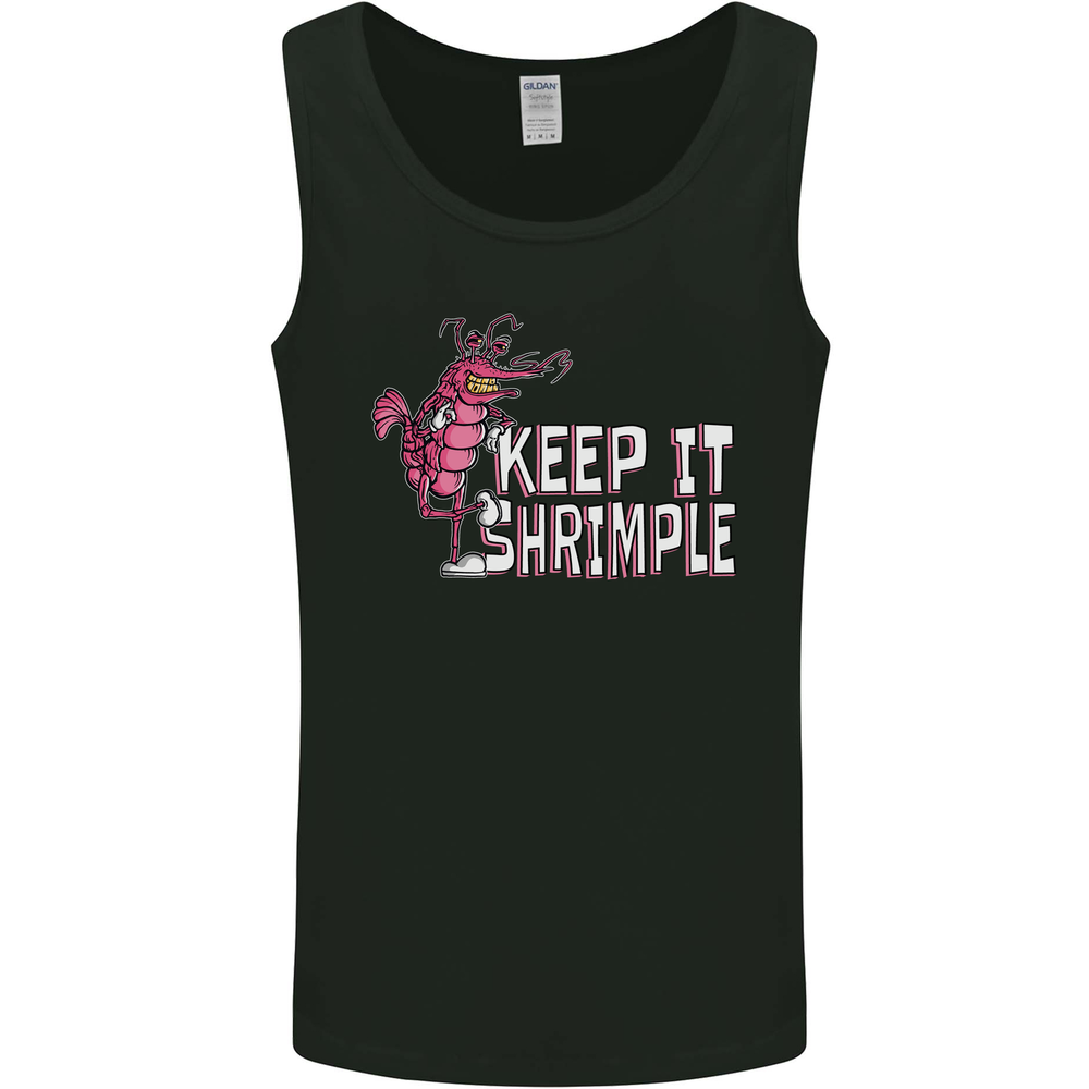 Keep It Shrimple Funny Shrimp Prawns Mens Vest Tank Top
