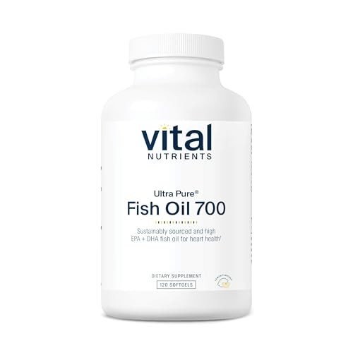 Vital Nutrients Ultra Pure Fish Oil 700mg for Heart Health 120 Softgels
