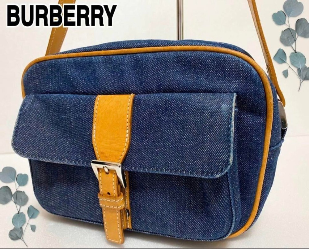 Burberry Shoulder Bag Nova Check Denim Denim Authentic F09251472