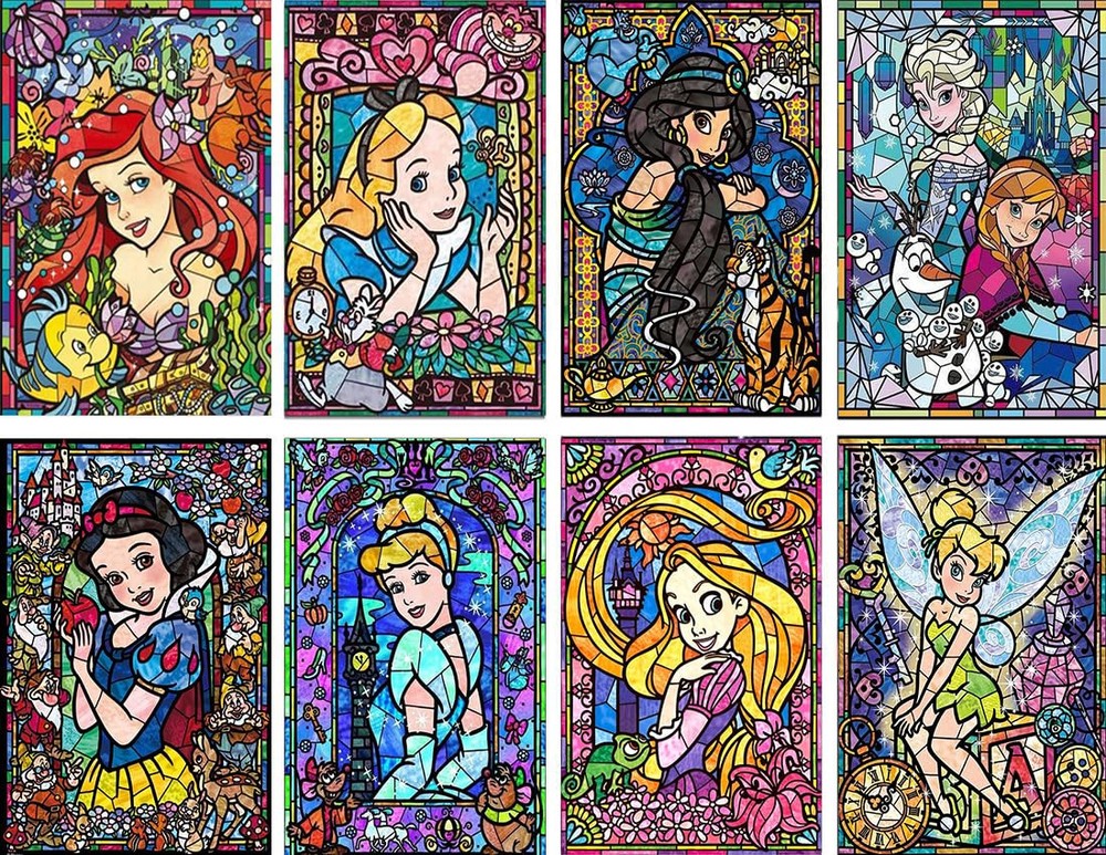 8 Pack Full Drill Diamond Painting Kits for Adults&Beginners,Princess DIY 8PC...