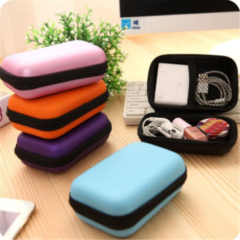 Earphone Pouch USB Data Charger Cable Organizer MINI Storage Bag Travel Case*US