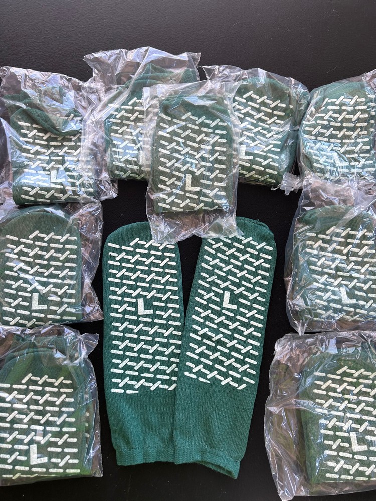 10 Pairs POSEY Non Slip Socks Anti Skid Hospital Socks, Double Side Grip, Large