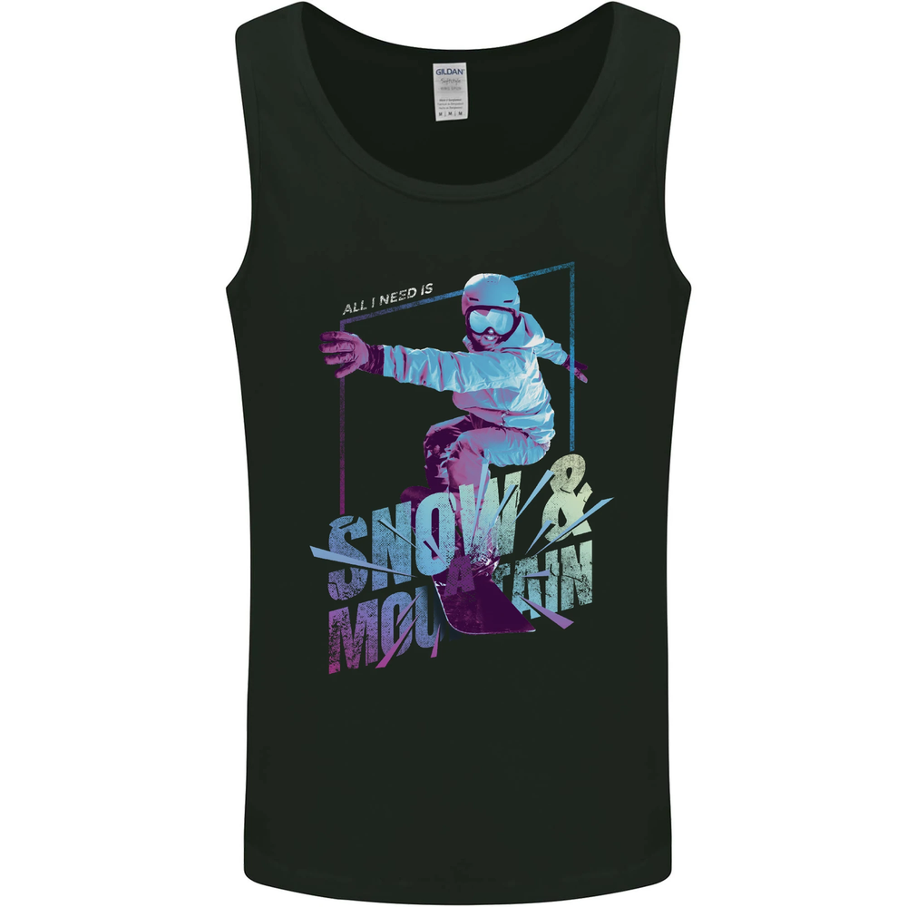 All I Need Is Snow and a Mountain Mens Vest Tank Top