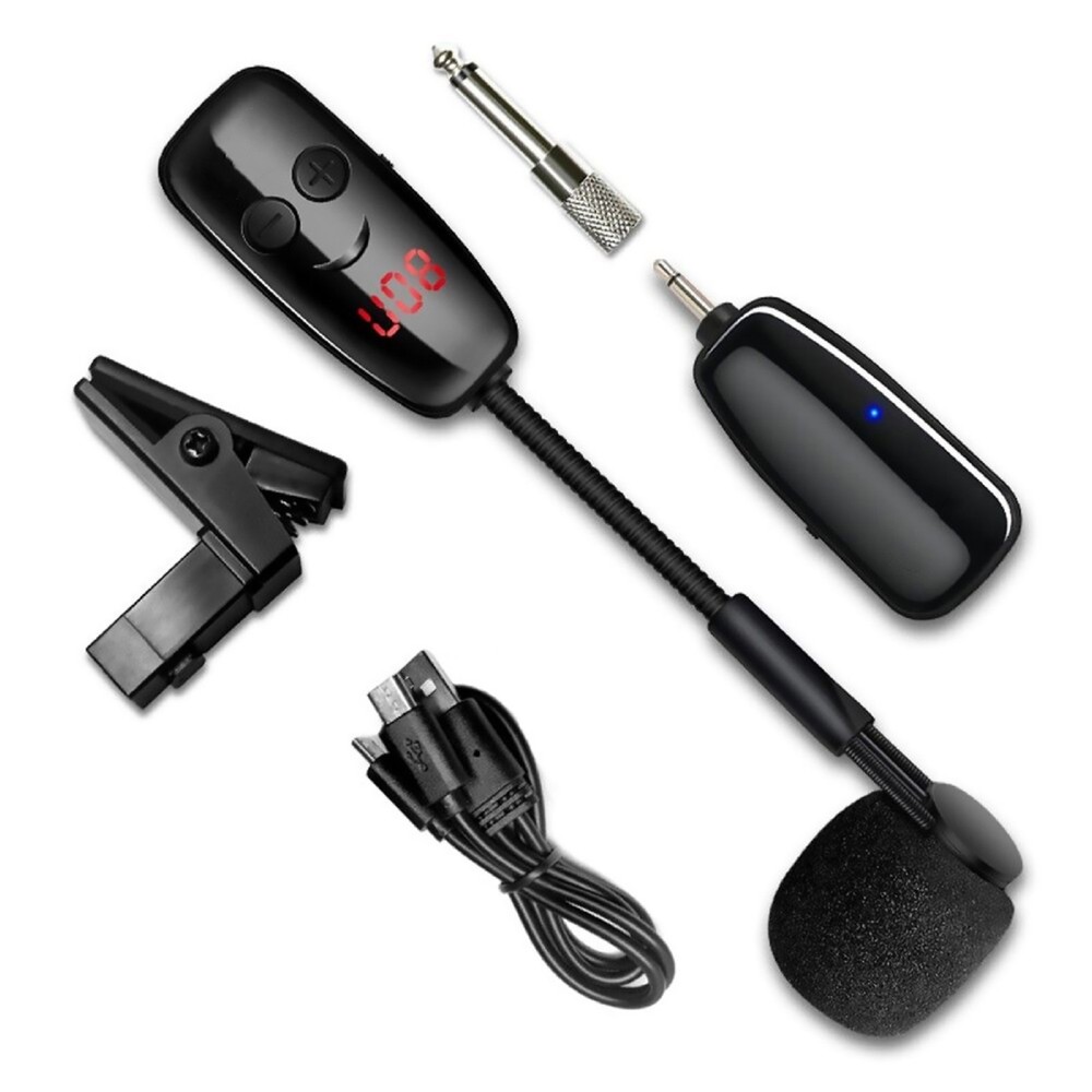 UHF Wireless Microphone System for Trumpet and Saxophone with Transmitter Receiver