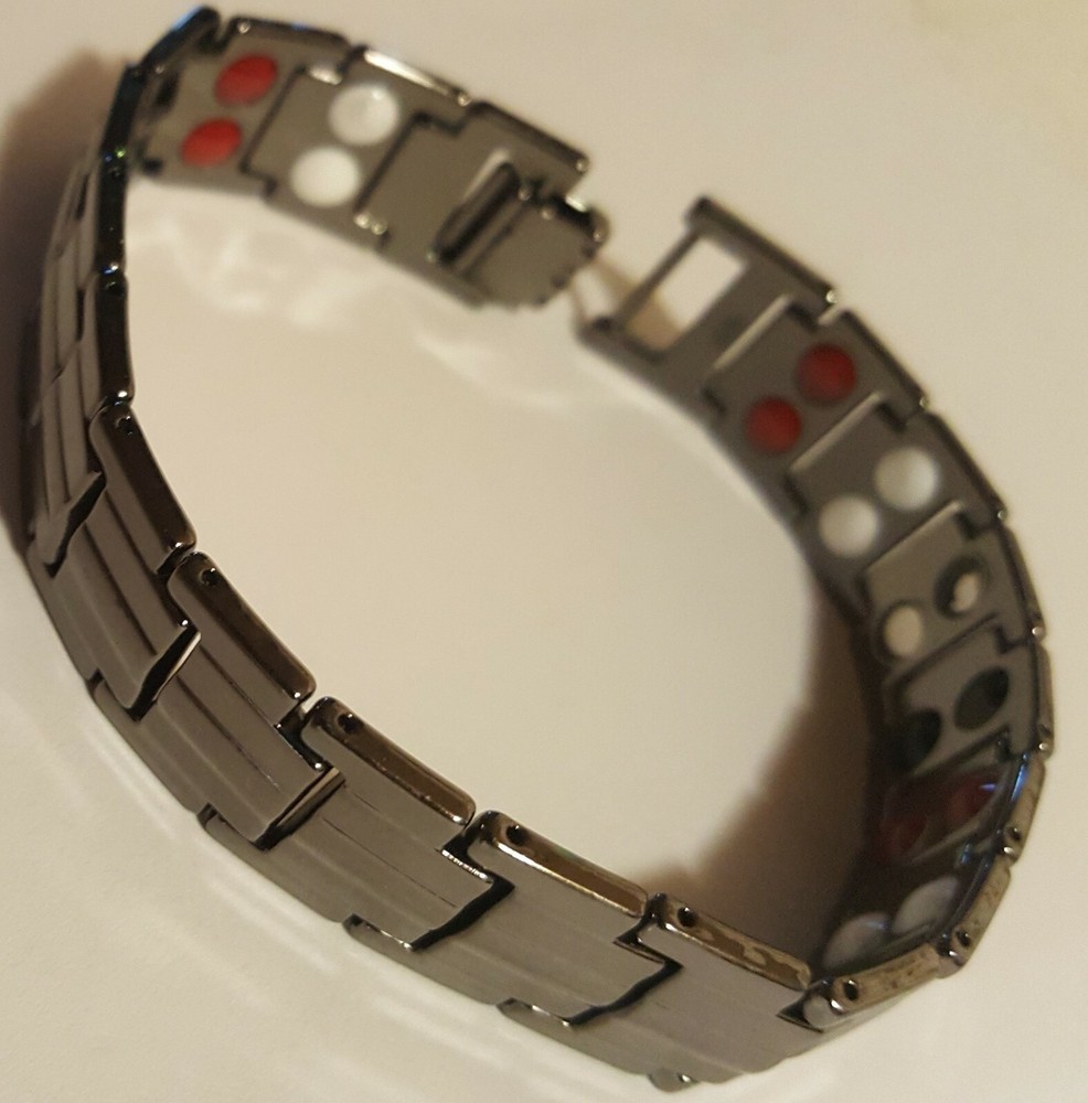 Holistic Double Strength Magnetic Therapy Elemental Titanium Bracelet-image