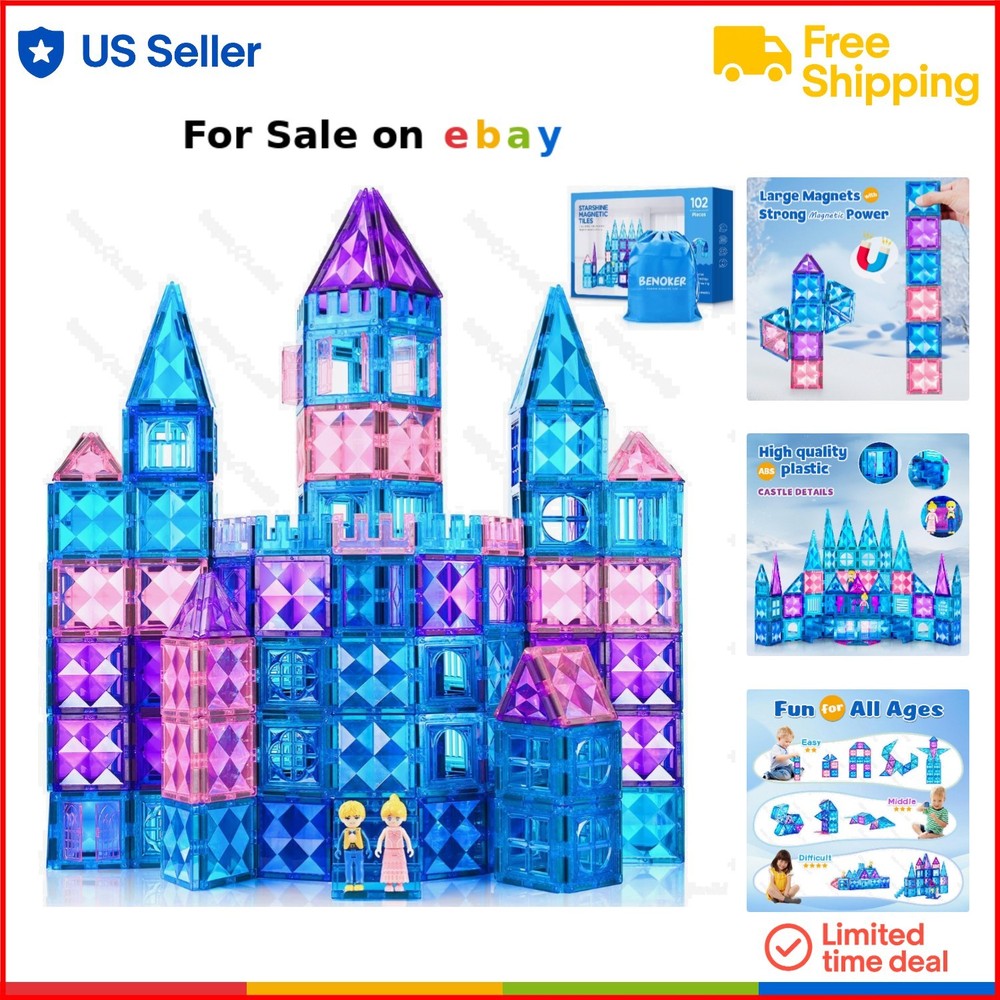 Magnetic Building Blocks 102PCS STEM Kids Toys Educational Pretend Play