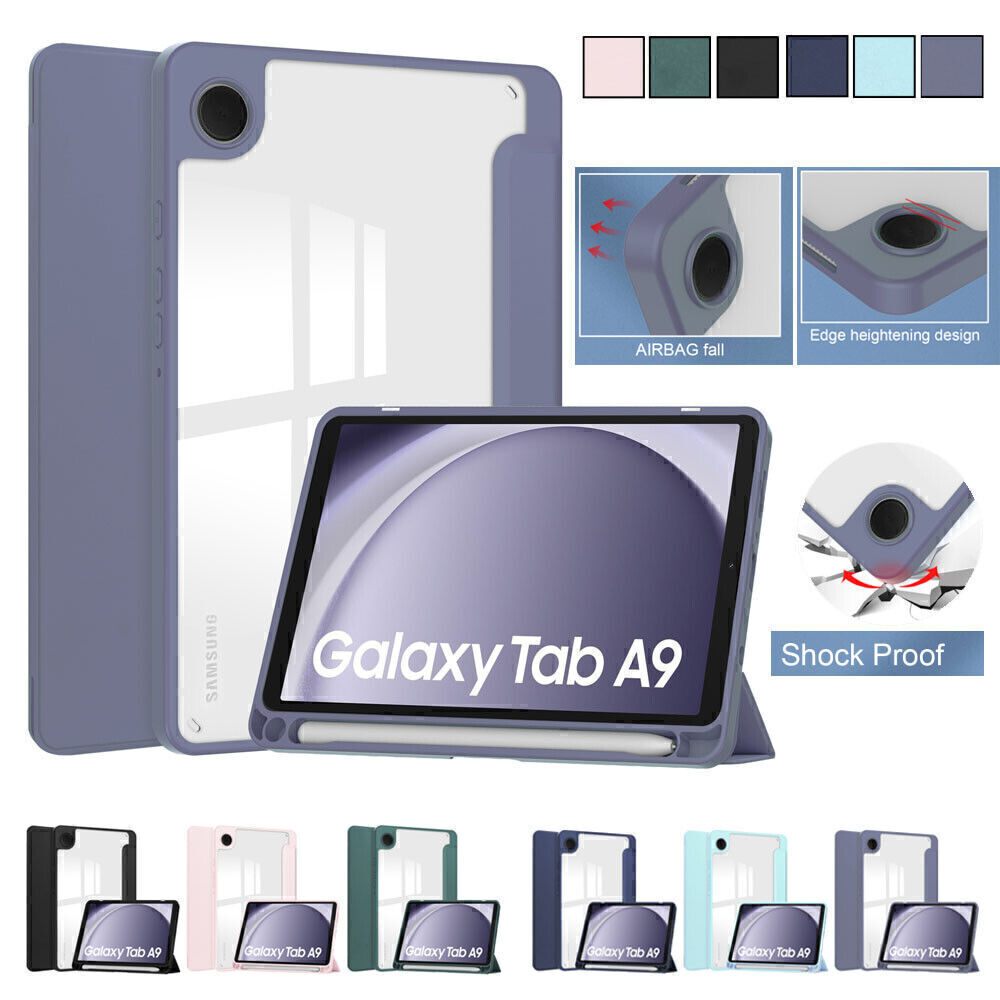 For Samsung Galaxy Tab A9 SM-X110 X115 Tablet TPU Leather Soft Case Stand Cover