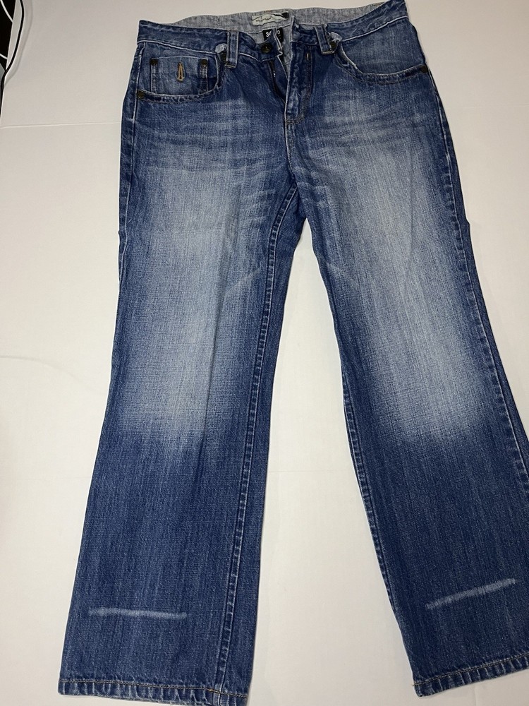 Y2K Anchor Blue Jeans Mens 34x30 Blue Denim Straight Leg