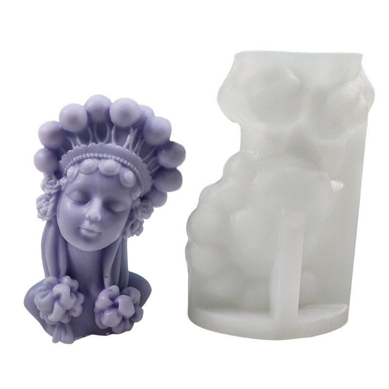 DIY Girl Silicone Mold for Gypsum Epoxy Desktop Decor