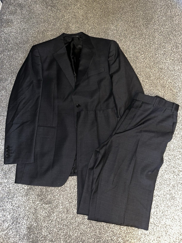 Men's Scott & Taylor Charcoal Wool Blend Suit - Jacket 44, Pants 38L