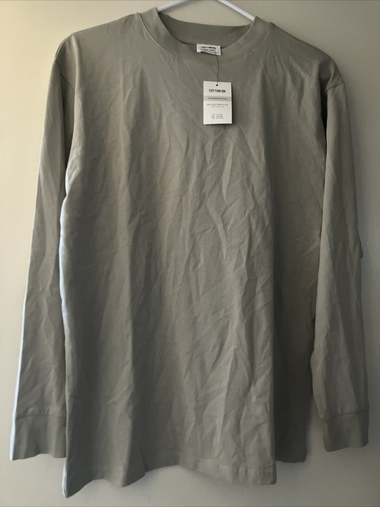 Cotton On 2XS Organic Long Sleeve Pocket Tee in Desert Sage for 24.99