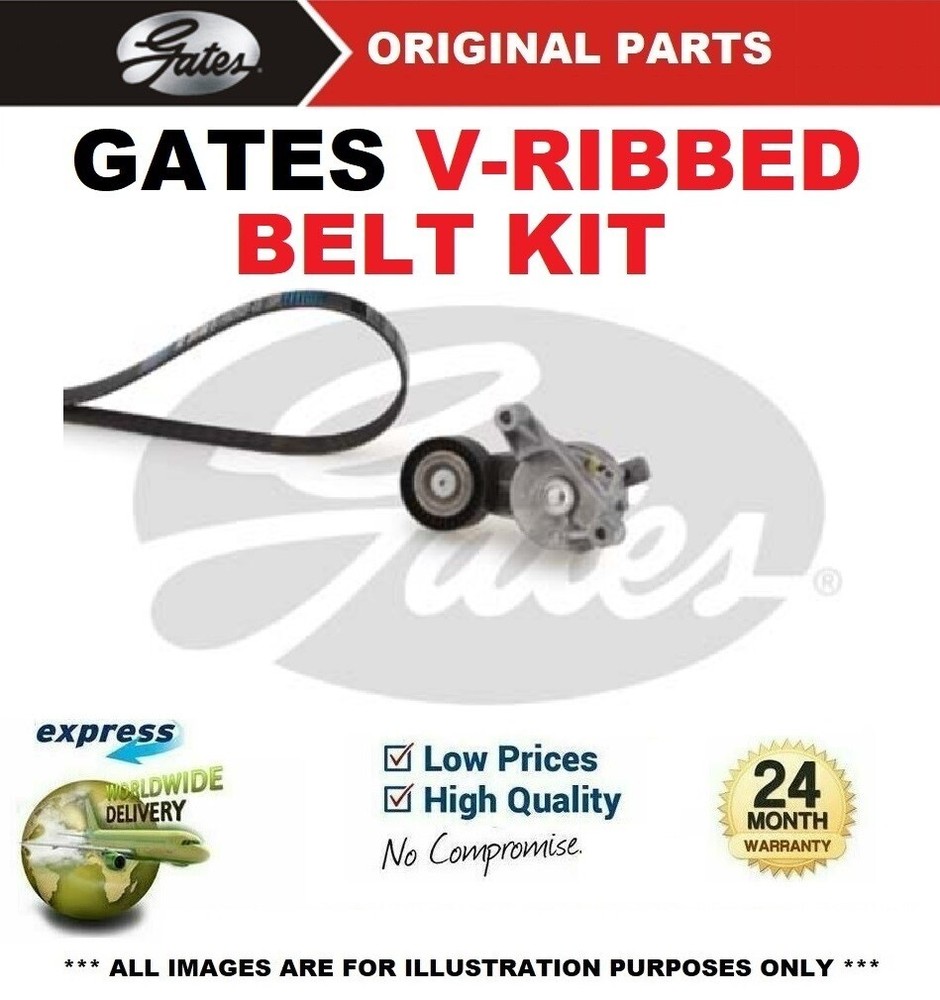 GATES Fan Belt Pulley Kit for Audi A3 1.9 TDI 2003-2010