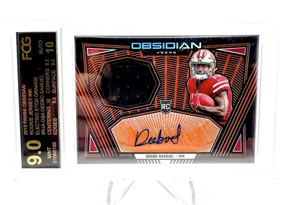 2019 Panini Obsidian Deebo Samuel Rookie Patch Auto /75 Orange MINT 9 / Gem 10