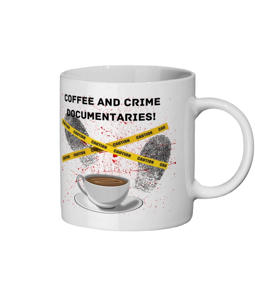 Coffee and Crime Lover Mug for Documentary and Drama Fans  