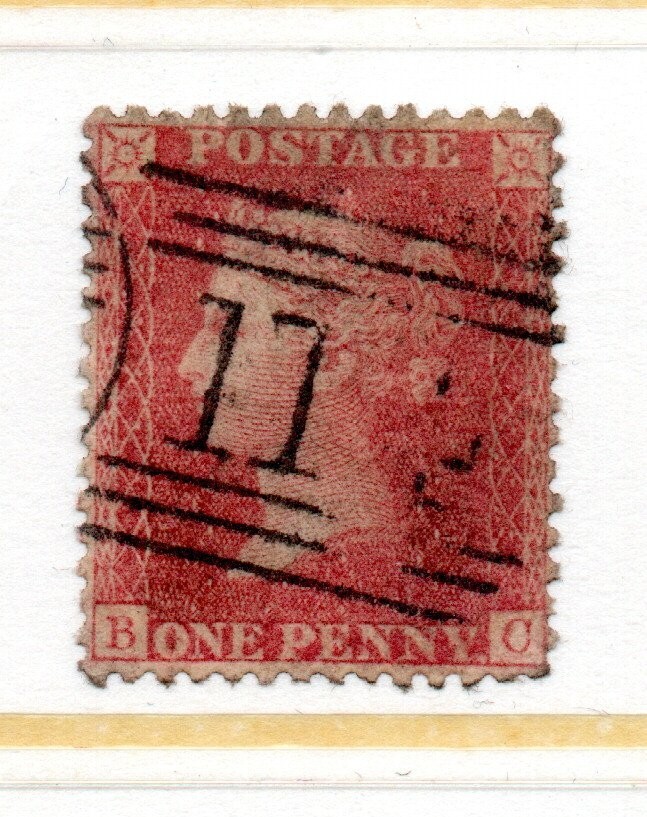 GB QV 1d Red SG40 White Paper Perf 14 LC WMK Used  