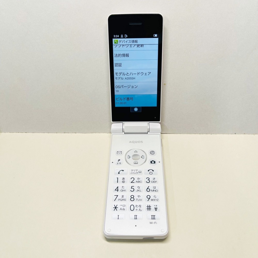 SHARP AQUOS Keitai 4 A205SH Android Flip Phone White SIM Unlocked SIM Free