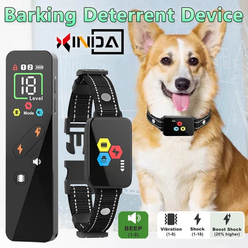 Rechargeable Pet Dog Training Collar LCD Electric Shock Anti-bark Remote Control