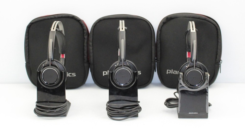 Lot of 3-Plantronics | 203079-01 | Headset,Charging Cradle Bluetooth-W/Carry Bag