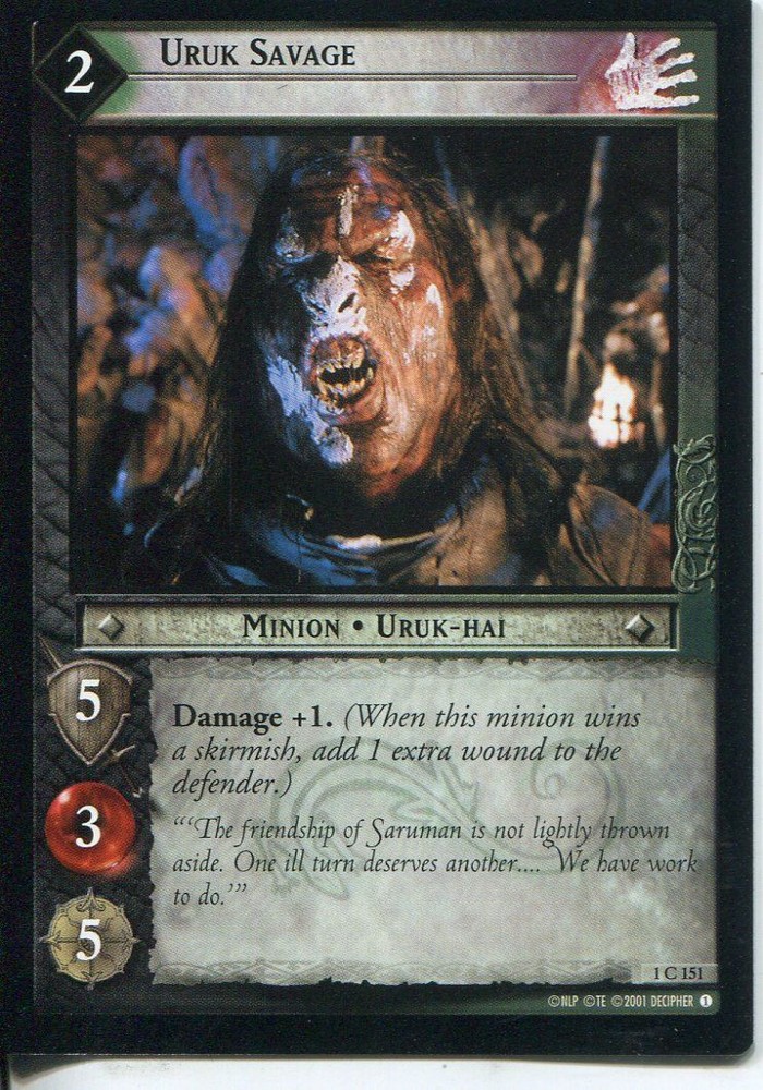 Lord Of The Rings CCG FotR Card 1.C151 Uruk Savage
