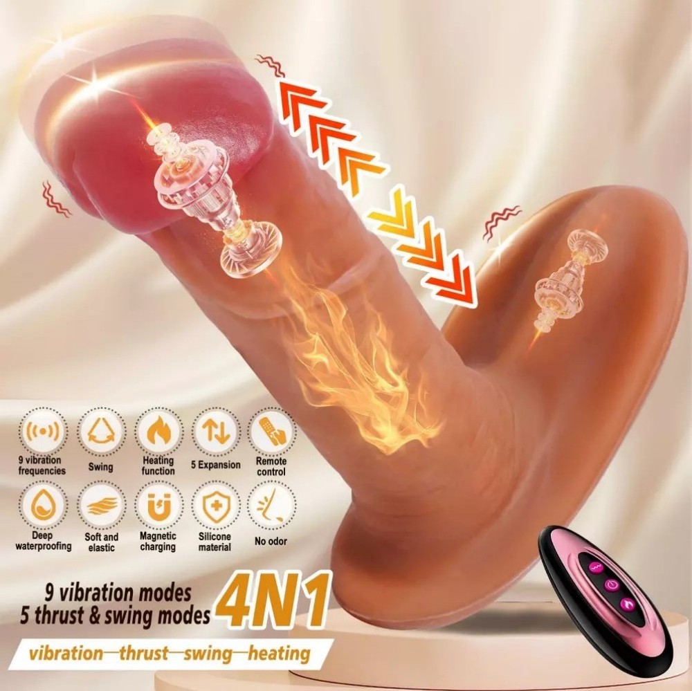 Male Prostate Massager Vibrator Thrusting Anal Butt Plug Dildo Sex Toys for Men