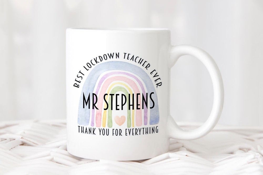 Best Lockdown Teacher Ever 2021 Mug Personalised Custom Gift Thank You School