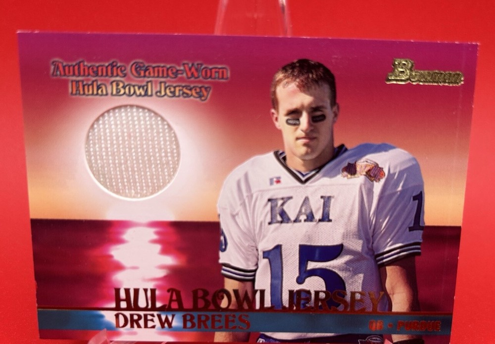 2001 Bowman Drew Brees Hula Bowl Game Worn Jersey Purdue QB NM-MT