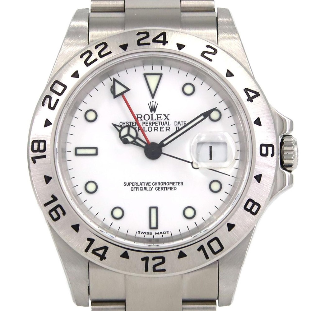 Authentic Rolex Explorer II 16570 Stainless Steel Mechanical Automatic F Ser...