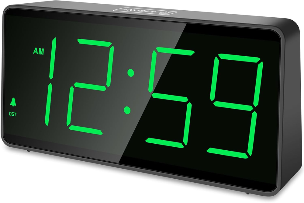 Battery Operated Digital Alarm Clock for Bedrooms - Cordless Large Big Numbers 4