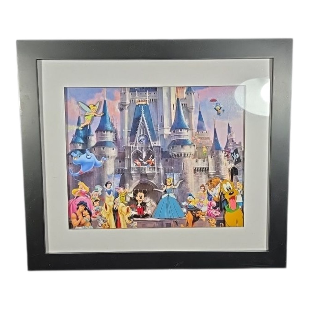 Classics Disney Castle Lithograph 4 Pin Set Framed Where Dreams Come True