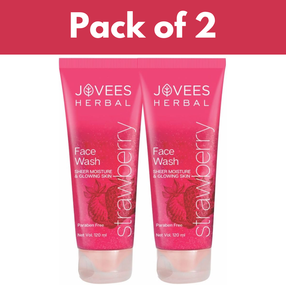 Jovees Herbal Strawberry Face Wash For Hydrating & Glowing Skin, 120ml