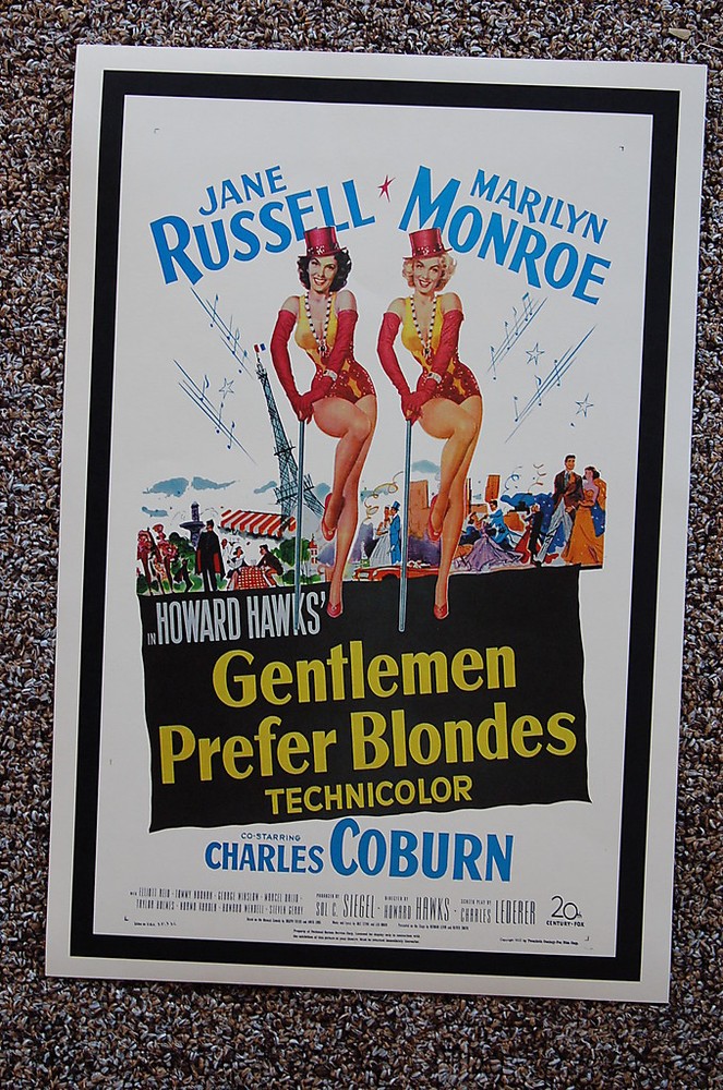 GENTLEMEN PREFER BLONDES Lobby Card Movie Poster MARILYN MONROE JANE RUSSELL