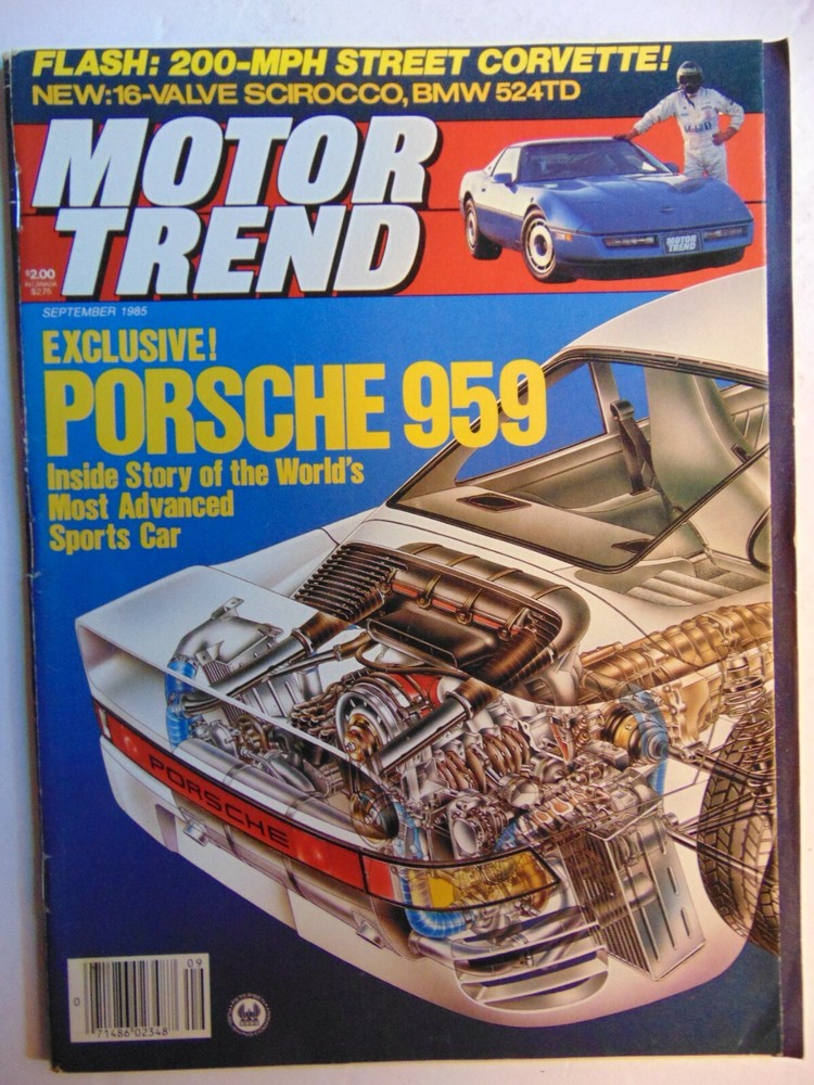 Motor Trend  Magazine Sept 1985 Porsche 959