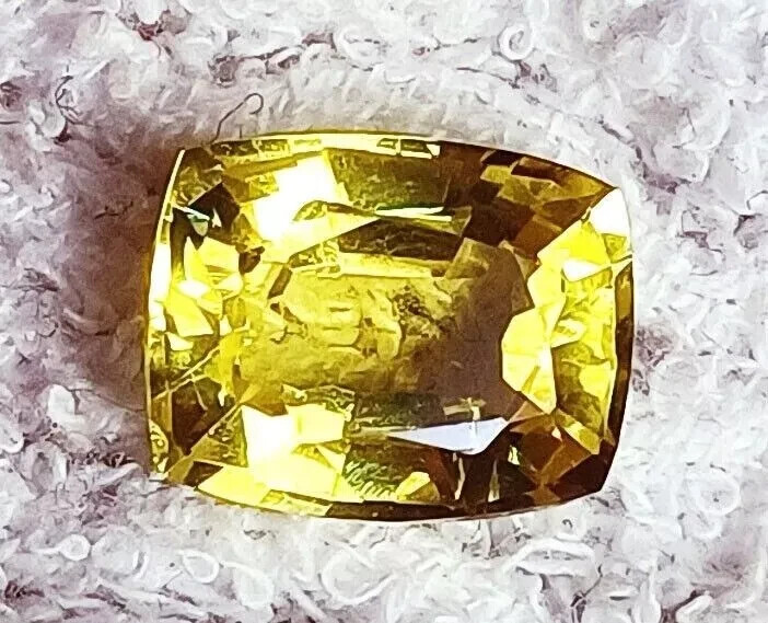 Certified Natural Yellow Sapphire Loose Gemstone 9.84 Ct Cushion Cut