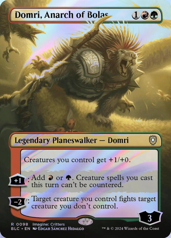 Domri, Anarch of Bolas Borderless Foil MTG BLC 0098 Rare NM