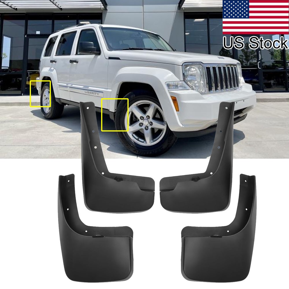 4Pcs Front Rear Splash Guards Mud Flaps Mud Guards For 2008-2012 Jeep Liberty