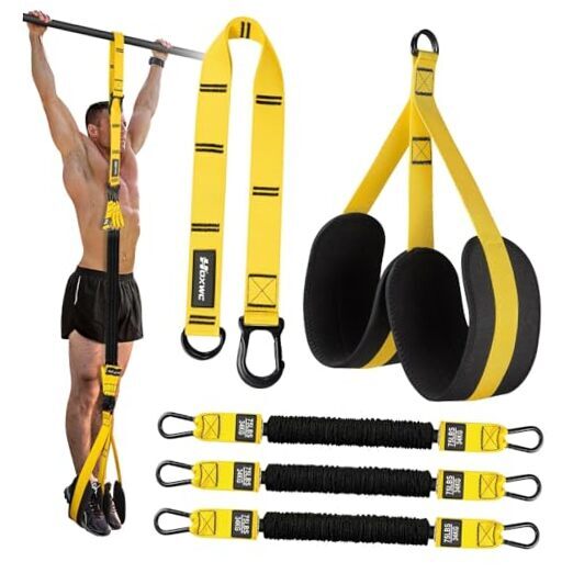 Adjustable Heavy Duty Pull Up Assistance Resistance Band in Bold Yellow