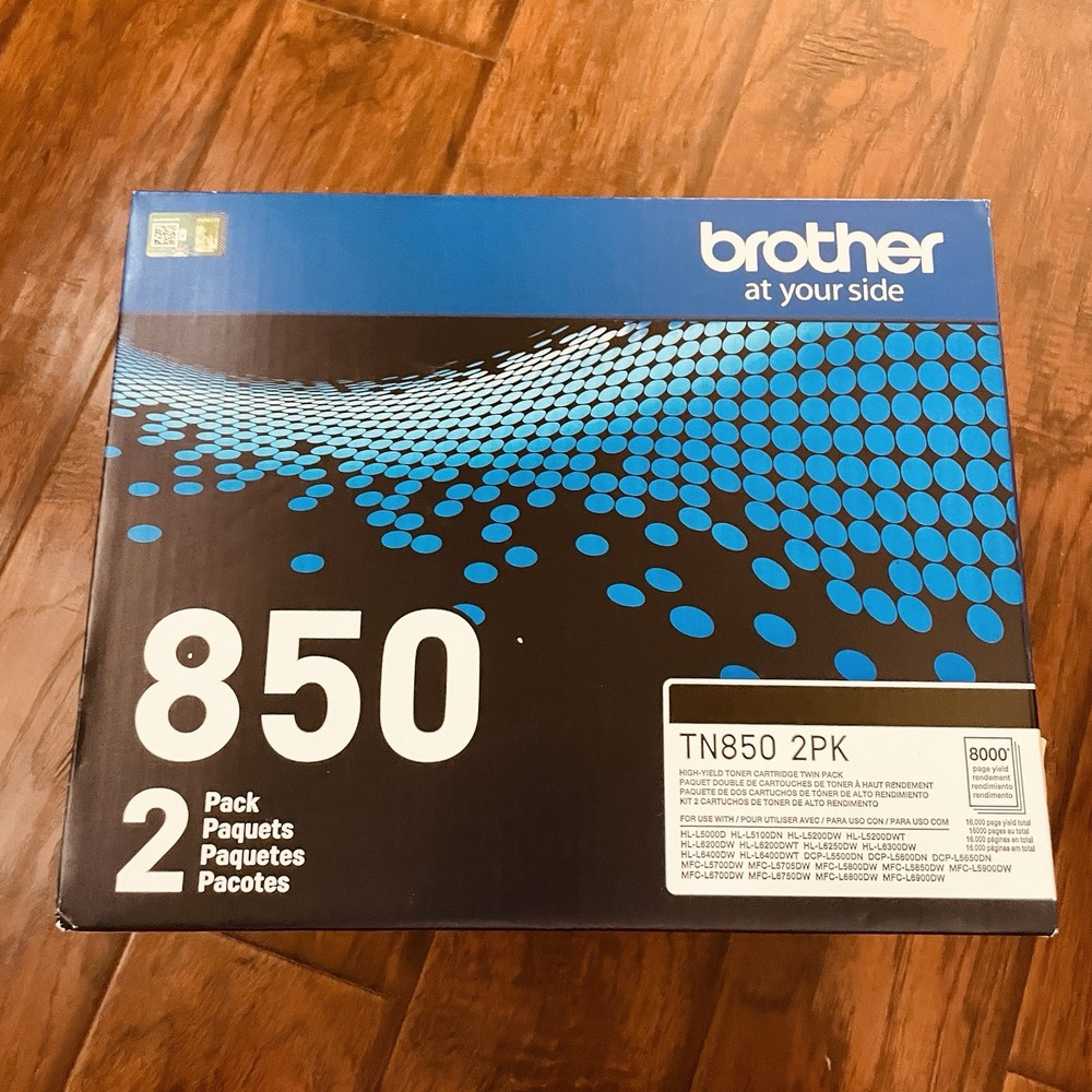 BROTHER TN850 (2 Pack/Box) HIGH-YIELD BLACK TONER CARTRIDGE, TN-850