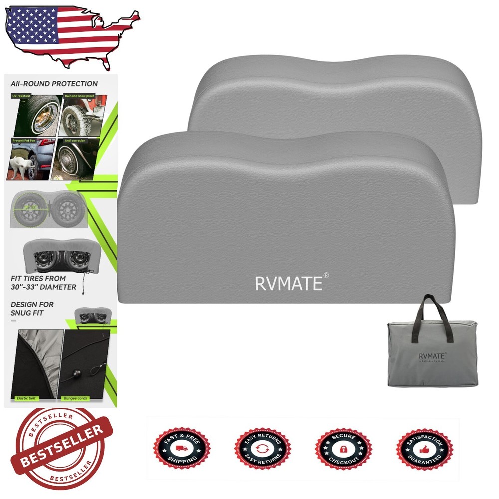 Dual Axle RV Tire Covers - Waterproof & UV-Resistant for 30-33