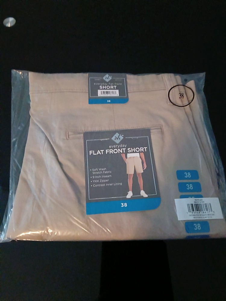 Member's Mark Men's Everyday Stretch Flat Front Short Khaki Size 38