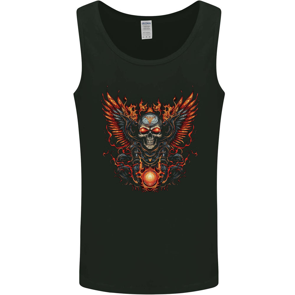 Biker Wings Motorbike Motorcycle Skull Mens Vest Tank Top