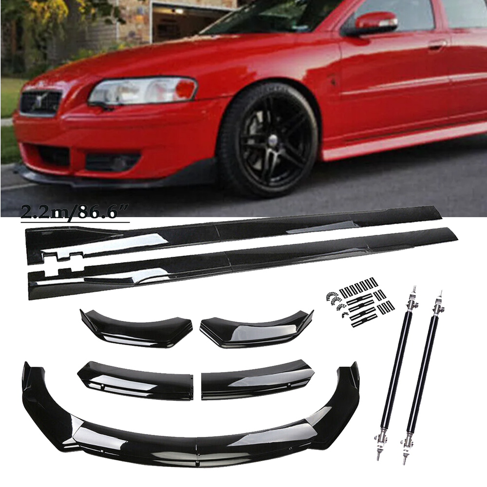 Volvo S40 S60 S70 S80 Gloss Black Front Bumper Lip Spoiler Splitter