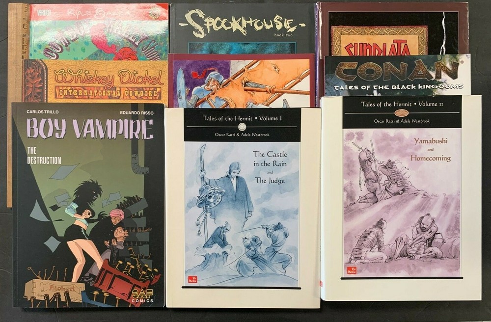 VINT ANIME/MANGA JUMBO GRAPHIC NOVEL LOT (10) HOROR/ART BOOKS/OTHERS (AA) 11222