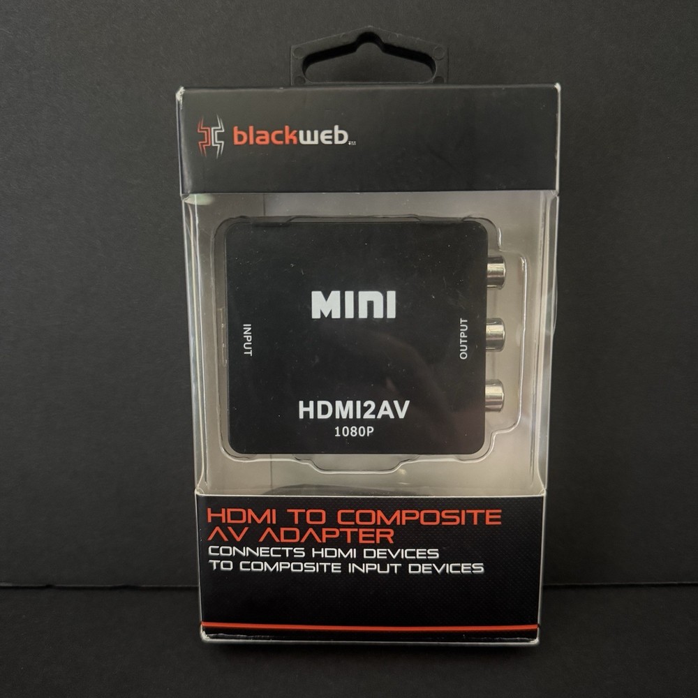 Blackweb Mini HDMI to Composite AV Adapter HDM12AV in Black