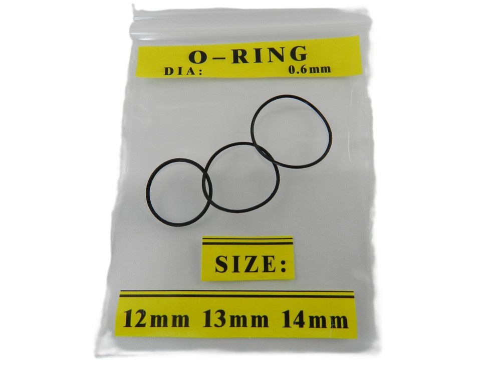 Rubber O-Ring Gasket for Watch Case Back 12mm 13mm 14mm 0.6mm Thick