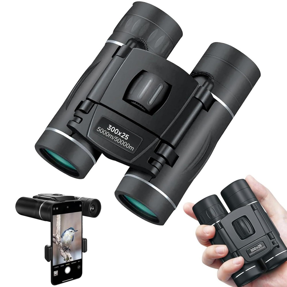 300x25 Binoculars for Adults and , High Powered Mini Pocket Binoculars with A...