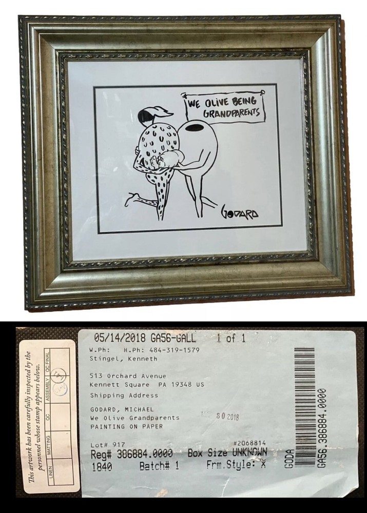Michael Godard Signed Original Acrylic Painting “We Olive Being Grandparents”