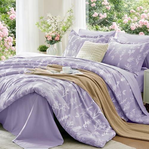 Lavender Purple Bed in a Bag Queen 7 Pieces, Queen(88