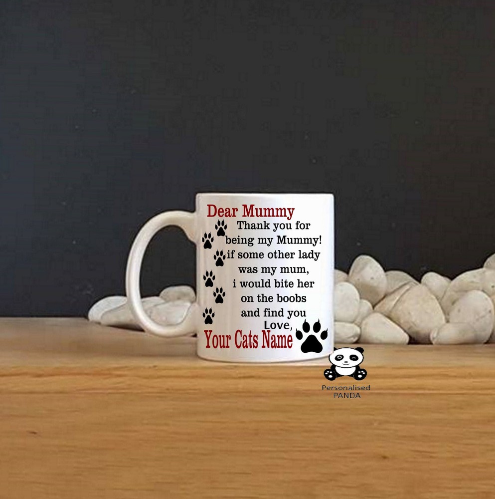 Personalised Mothers Day Cats Mothers Day Gift Mummys Gift From Cat
